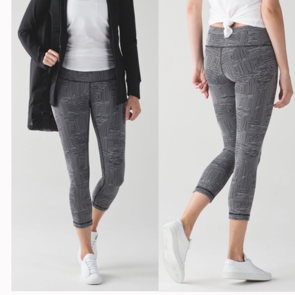 Lululemon Wunder Under Crop III Maze Jacquard